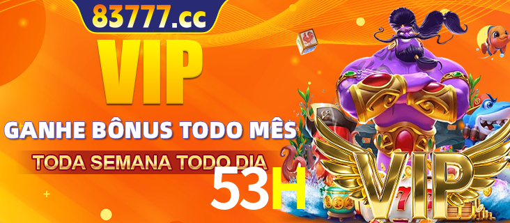 Banner promocional do 53H oferecendo 100% de recompensas adicionais contínuas para quem fizer o login diário (Daily sign-in), com um mascote de coelho.
