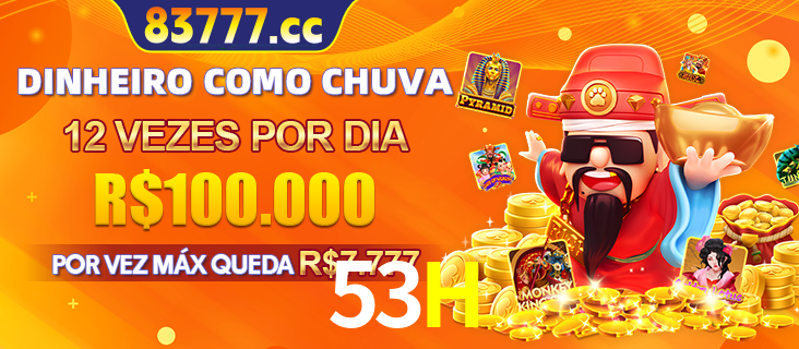 Banner do programa de recompensas Recomende para amigos do 53H, detalhando os bônus por convidar amigos, com prêmios que chegam a R$288.888.