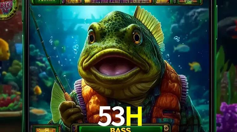 Personagem de peixe pescador do popular jogo de slot com tema de pescaria, uma das emocionantes opções de caça-níqueis para jogar e ganhar no cassino 53H.