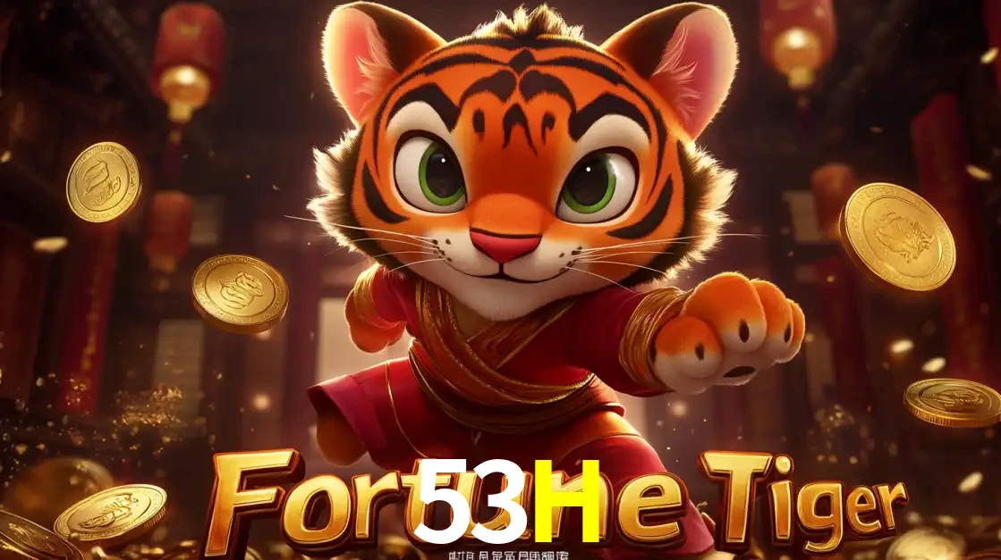 O carismático mascote do jogo de slot Fortune Tiger, um tigre fofo em pose de artes marciais, pronto para trazer sorte e multiplicadores de ganhos no cassino online 53H.